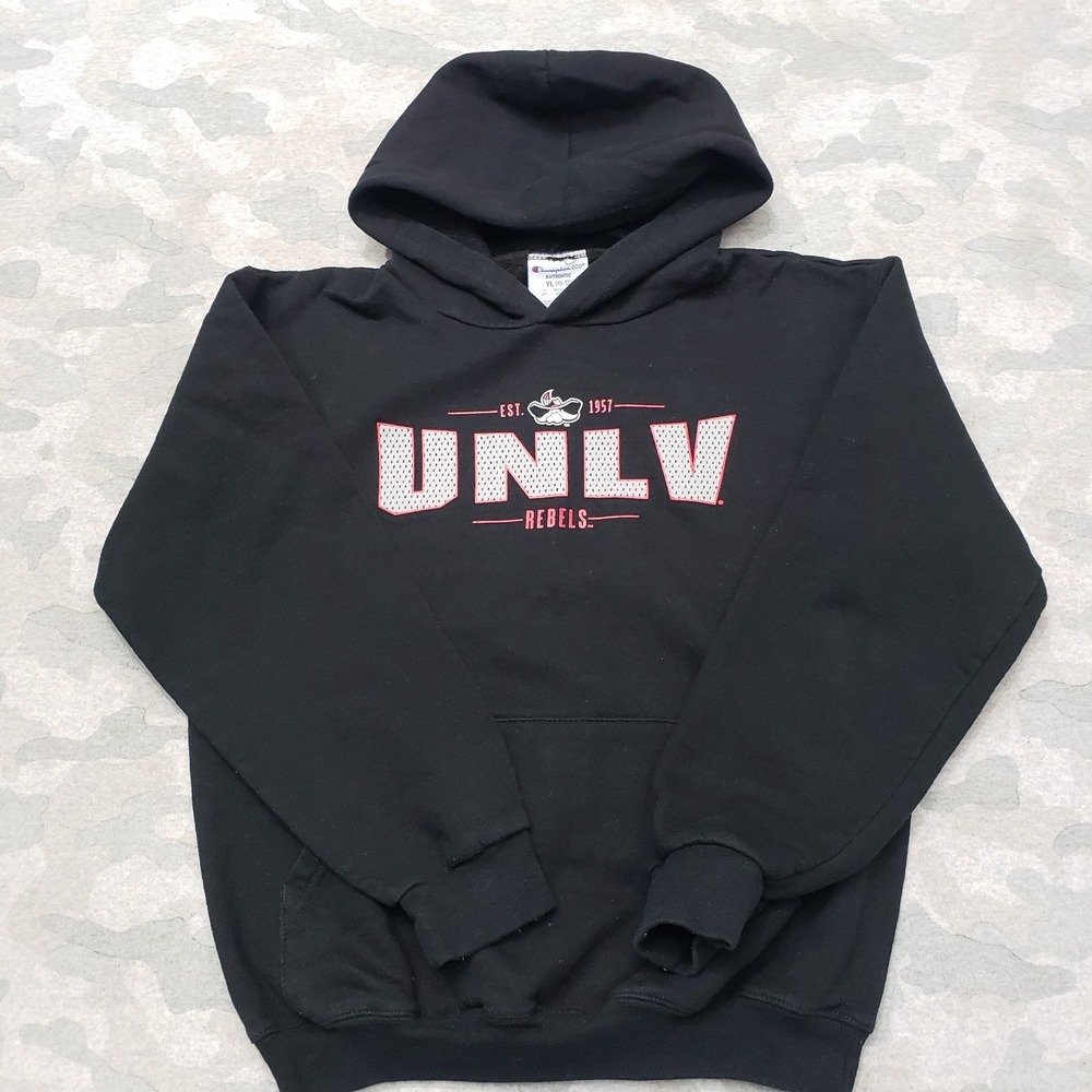 Champion UNLV Rebels Hoodie Youth Large Black Pullover Long Sleeve